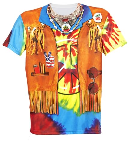 Widmann - T-Shirt Hippie für Männer, Mottoparty, Karneval von W WIDMANN MILANO Party Fashion