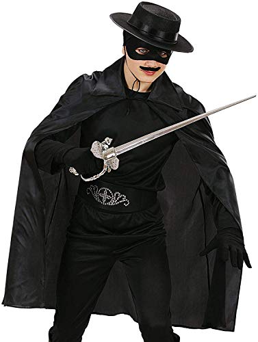 Widmann - Umhang Kinder, circa 100 cm, Dracula, Zauberer, Zorro, Karneval, Halloween, Mottoparty von WIDMANN