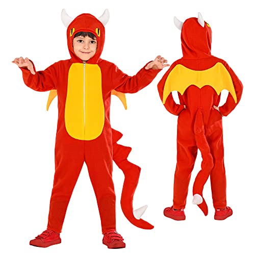 "DRAGON" (hooded jumpsuit, wings, tail) - (116 cm / 4-5 Years) von WIDMANN MILANO PARTY FASHION