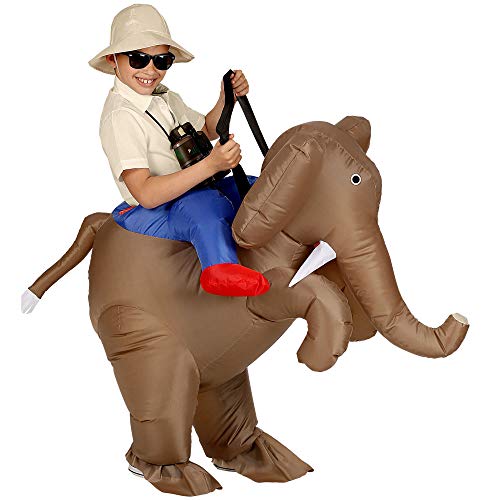 "EXPLORER ON ELEPHANT" (airblown inflatable costume, hat) (4 x AA batteries not included) - (One Size Fits Most Children) von WIDMANN