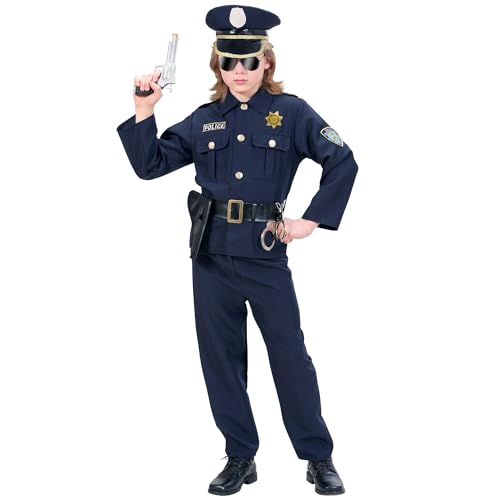 "POLICEMAN" (coat, pants, belt with holster, hat) - (116 cm / 4-5 Years) von WIDMANN