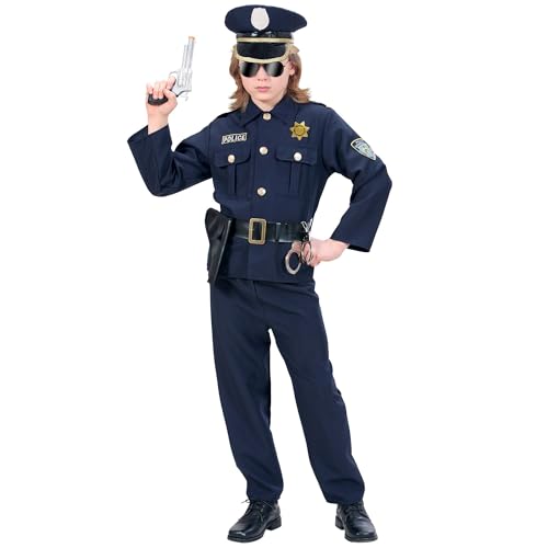 "POLICEMAN" (coat, pants, belt with holster, hat) - (116 cm / 4-5 Years) von WIDMANN