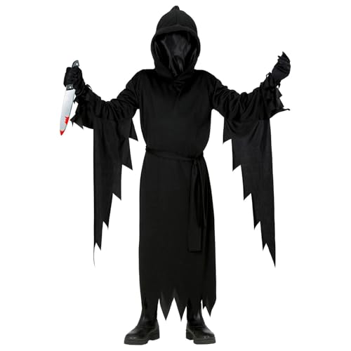 "REAPER" (hooded robe with faceless mask, belt) - (116 cm / 4-5 Years) von WIDMANN