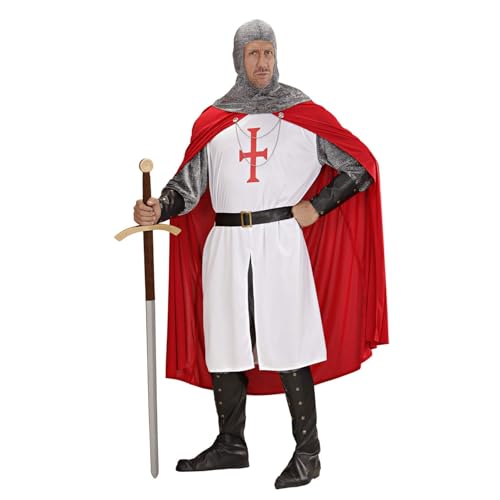 "CRUSADER" (long coat, pants, belt, armbands, helmet, boot covers, cape) - (XXL) von WIDMANN