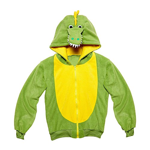 W WIDMANN MILANO Party Fashion - Fleecejacke mit Kapuze, Tierkostüm für Karneval, Mottoparty, Grün - Krokodil von WIDMANN