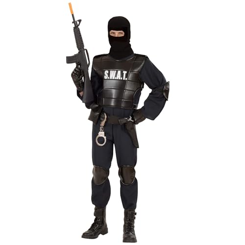 Widmann - Kostüm S.W.A.T. Officer, Overall, Weste, Gürtel, Knieschützer, Ellebogenschützer, Maske, Karneval, Mottoparty Widmann - Kostüm S.W.A.T. Officer, Overall, Weste, Gürtel, Knieschützer, Ellebogenschützer, Maske, Karneval, Mottoparty von W WIDMANN MILANO Party Fashion