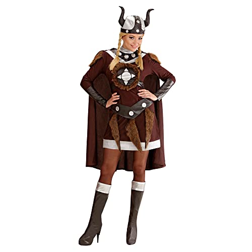 "VIKING VIKTORIA" (dress, belt, helmet, boot covers, cape) - (XXL) von WIDMANN