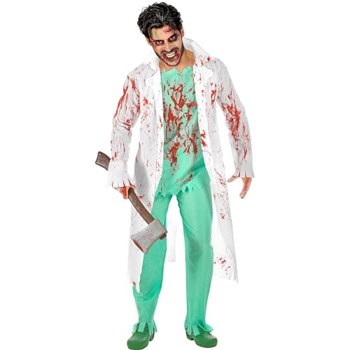 "ZOMBIE SURGEON" (lab coat with shirt and wound, pants, bloody gloves) - (XL) von WIDMANN MILANO PARTY FASHION