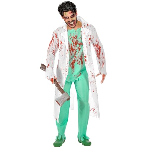 "ZOMBIE SURGEON" (lab coat with shirt and wound, pants, bloody gloves) - (M/L) von WIDMANN MILANO PARTY FASHION