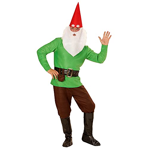 "GREEN GNOME" (coat, pants, belt with purse, boot covers, hat with ears, eyebrows and beard) - (XL) von WIDMANN