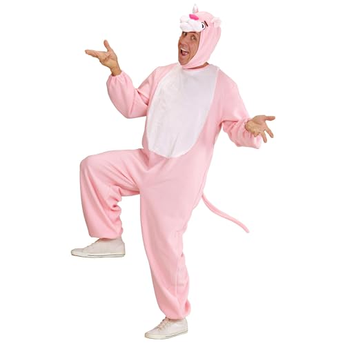 W WIDMANN MILANO Party Fashion - Kostüm Panther, Plüsch Overall, Tierkostüm, Faschingskostüme, Rosa von WIDMANN