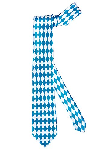 Widmann 95701 - Krawatte Bayern, Blau/Weiß, Bierfest, Accessoire, Kostüm, Karneval, Mottoparty von WIDMANN