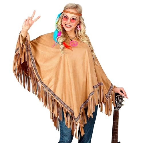 Brown suede look "PONCHO" - (One Size Fits Most Adult) von WIDMANN