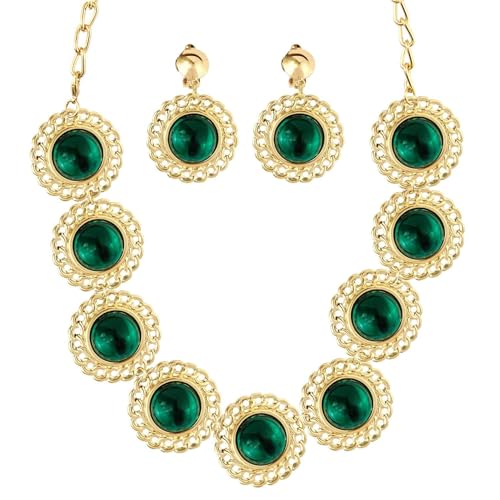 Widmann 50374 - Schmuckset Königin, 3-tlg. Set, Gold mit grünen Schmucksteinen, Modeschmuck, Renaissance, Prinzessin, Adel, Karneval, Mottoparty, Einheitsgröße Erwachsene Widmann 50374 - Schmuckset Königin, 3-tlg. Set, Gold mit grünen Schmucksteinen, Modeschmuck, Renaissance, Prinzessin, Adel, Karneval, Mottoparty, Einheitsgröße Erwachsene von WIDMANN