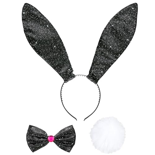 W WIDMANN MILANO Party Fashion - Verkleidungsset Hase, Haarreifen mit Ohren, Fliege, Hasenschwänzchen, Bunny, Tierkostüm von WIDMANN MILANO PARTY FASHION