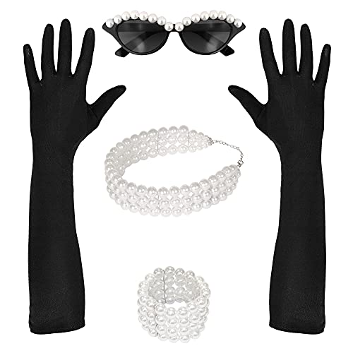 W WIDMANN MILANO Party Fashion - Verkleidungsset Tiffany, Brille, Handschuhe, Halskette, Armband, 50er Jahre, Karneval, Mottoparty von W WIDMANN MILANO Party Fashion