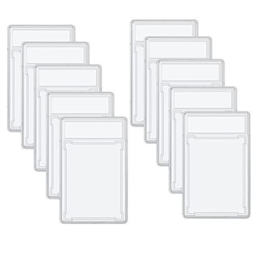Widybord 10 StüCke Sammelkarten SchutzhüLle Aus Acryl, Klar, Abgestufter Kartenhalter mit Etikettenposition, HartkartenhüLlen von Widybord