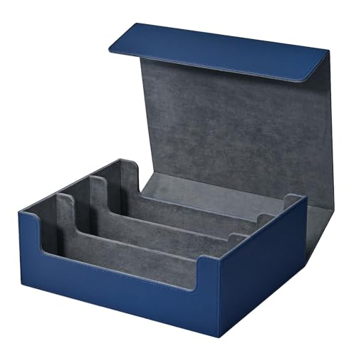 Widybord Kartenaufbewahrungsbox für Sammelkarten, Kartendeck-Hülle für Mehr Als 1800 Karten mit Einzelhülle, Einfach zu Verwenden, Ca. 290 X 245 X 105 Mm, Blau von Widybord