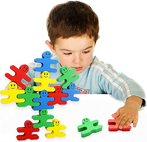 Wieat Lustige Balance-Bausteine aus Holz für Kinder, 16 Stück, Montessori, Feinmotorikspielzeug, stapelbares Lernspielzeug für 3, 4, 5, 6 Jahre, Kleinkinder, Jungen, Mädchen, Sortieren und Wieat Lustige Balance-Bausteine aus Holz für Kinder, 16 Stück, Montessori, Feinmotorikspielzeug, stapelbares Lernspielzeug für 3, 4, 5, 6 Jahre, Kleinkinder, Jungen, Mädchen, Sortieren und von Wieat