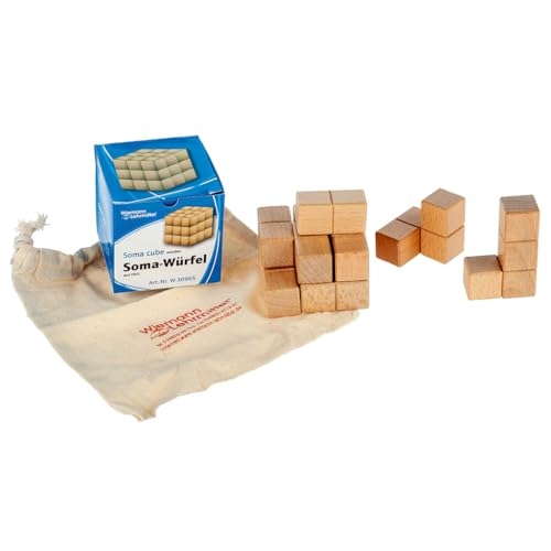 Soma-Würfel aus Naturholz, 6 x 6X 6 cm, Knobelspiel, Konzentrationstraining | Wiemann Lehrmittel von Wiemann Lehrmittel