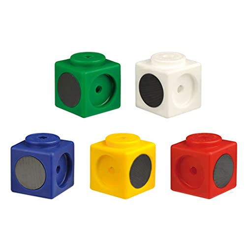 Wiemann Lehrmittel 20 magnetische Riesen-Steckwürfel für die Grundschule, Kantenlänge 3,4 cm (Bunt - 5 Farben) von Wiemann Lehrmittel