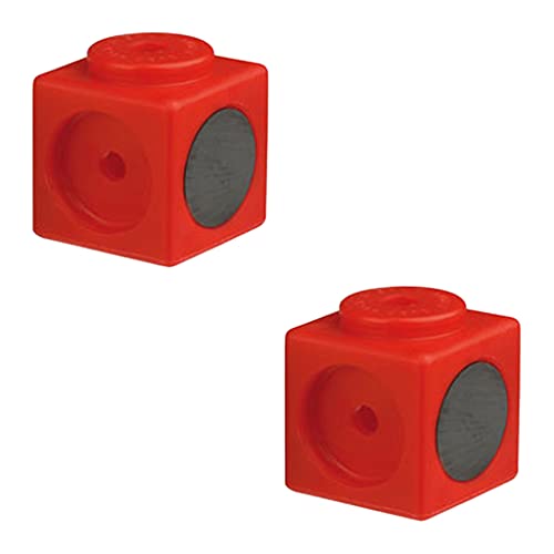 Wiemann Lehrmittel 20 magnetische Riesen-Steckwürfel für die Grundschule, Kantenlänge 3,4 cm (Rot) von Wiemann Lehrmittel