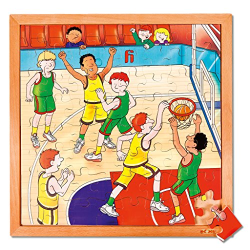 Wiemann Lehrmittel Holzpuzzle für Kinder, Verschiedene Sport-Motive, 64 Teile (Basketball) von Wiemann Lehrmittel