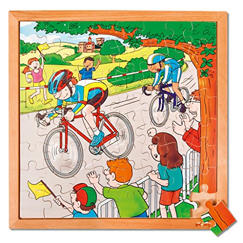 Wiemann Lehrmittel Holzpuzzle für Kinder, Verschiedene Sport-Motive, 64 Teile (Radrennen) von Wiemann Lehrmittel
