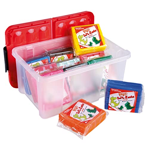 Wiemann Lehrmittel Soft-Knete-Set „Flippi“ in Aufbewahrungsbox, 3000 g, Plastilin (9 Farben) von Wiemann Lehrmittel