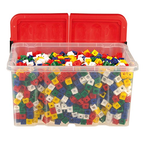 Wiemann Lehrmittel - Steckwürfel für die Grundschule - 1000 Stück - Kantenlänge 1,7 cm - Dick-System - Inkl. Aufbewahrungsbox - Würfel-Set in Rot, Gelb, Blau, Grün, Weiß von Wiemann Lehrmittel
