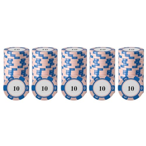 Wifehelper 20-teiliges Poker-Chip-Set mit Großen Zahlen, Poker-Set, Spielzählscheiben, Abgerundete Oberfläche für Professionelles Spielzählen, Poker (10) von Wifehelper