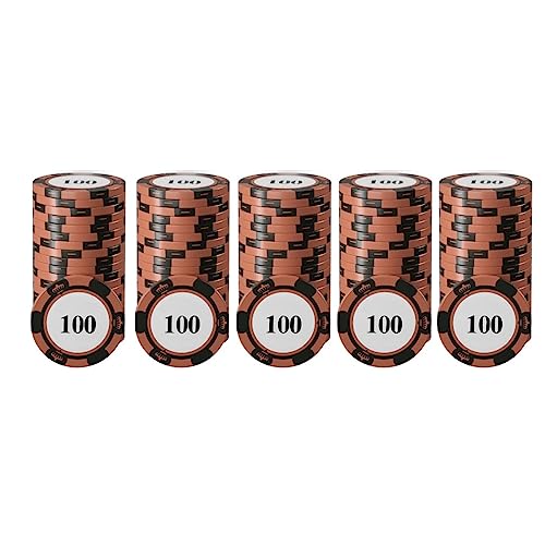 Wifehelper 20-teiliges Poker-Chip-Set mit Großen Zahlen, Poker-Set, Spielzählscheiben, Abgerundete Oberfläche für Professionelles Spielzählen, Poker (100) von Wifehelper