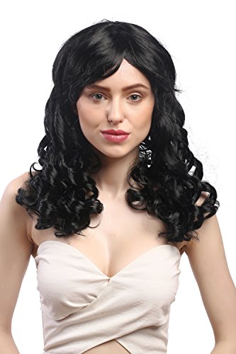 WIG ME UP - XR-007-P103 Perücke Damen Karneval Fasching Cosplay Korkenzieher Locken lang Pony schwarz Gothic Lolita Kolonial Biedermeier ca. 50 cm WIG ME UP - XR-007-P103 Perücke Damen Karneval Fasching Cosplay Korkenzieher Locken lang Pony schwarz Gothic Lolita Kolonial Biedermeier ca. 50 cm von WIG ME UP