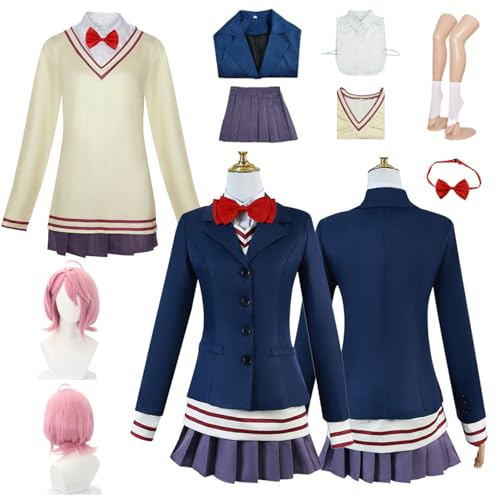 Wigbiu Anime Aira Shiratori Cosplay Kostüm mit Perücke Dandadan Cosplay Outfit Rollenspiel Uniform Anzug blaue Jacke kurzer Rock Halloween Party Set für Damen Herren und Kinder Wigbiu Anime Aira Shiratori Cosplay Kostüm mit Perücke Dandadan Cosplay Outfit Rollenspiel Uniform Anzug blaue Jacke kurzer Rock Halloween Party Set für Damen Herren und Kinder von Wigbiu