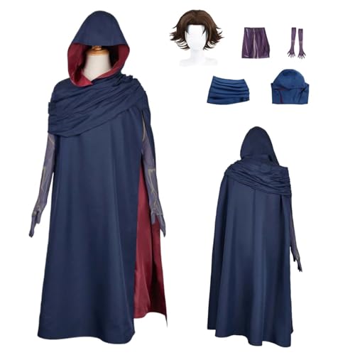 Wigbiu Anime Arcane Viktor Cosplay Outfit mit Perücke Strumpfhose Umhang Accessoires Kostüm für Mädchen Jungen Erwachsene Frauen Komplettset Uniform Halloween Karneval (M) von Wigbiu