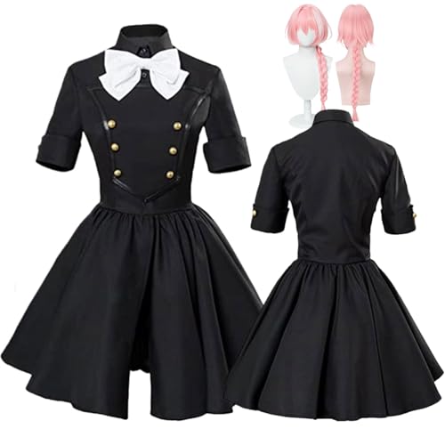 Wigbiu Anime Astolfo Cosplay Kostüm mit Perücke Charakter uniform Outfit schwarzer JK Rock Anzug für Erwachsene Kinder Mädchen Halloween Karneval Party Kleidung und Accessoires von Wigbiu