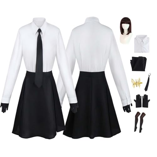 Wigbiu Anime Bungou Stray Dogs Akiko Yosano Cosplay Kostüm für Damen und Herren Uniform Komplettset mit Krawatte für Halloween Weihnachten Karneval Anime Party Rollenspiel Outfit Geschenk (M) von Wigbiu