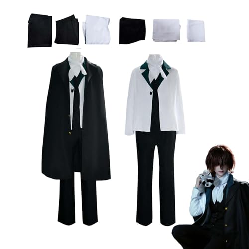Wigbiu Anime Bungou Stray Dogs Edgar Allan Poe Cosplay Kostüm für Damen und Herren Uniform komplettes Set für Halloween Weihnachten Karneval Anime Party Rollenspiel Outfit Geschenk (XXL) von Wigbiu