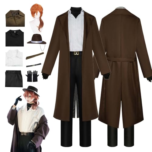 Wigbiu Anime Bungou Stray Dogs Nakahara Chuuya Cosplay Kostüm für Damen und Herren Uniform Komplettset mit Perücke für Halloween Weihnachten Karneval Anime Party Rollenspiel Outfit Geschenk (XXXL) Wigbiu Anime Bungou Stray Dogs Nakahara Chuuya Cosplay Kostüm für Damen und Herren Uniform Komplettset mit Perücke für Halloween Weihnachten Karneval Anime Party Rollenspiel Outfit Geschenk (XXXL) von Wigbiu
