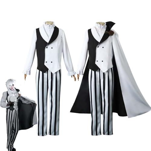 Wigbiu Anime Bungou Stray Dogs Nikolai Gogol Cosplay Kostüm für Damen und Herren Uniform Komplettset mit Perücke für Halloween Weihnachten Karneval Anime Party Rollenspiel Outfit Geschenk (L) von Wigbiu