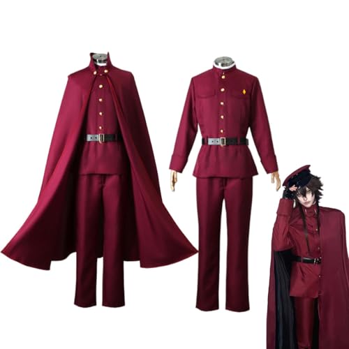 Wigbiu Anime Bungou Stray Dogs Suehiro Tecchou Cosplay Kostüm für Damen und Herren Uniform Komplettset mit Perücke für Halloween Weihnachten Karneval Anime Party Rollenspiel Outfit Geschenk (XS) von Wigbiu