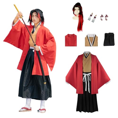 Wigbiu Anime Dämonentöter Tsugikuni Yoriichi Cosplay Kimono Kostüm Kinder Erwachsene Komplettes Outfit mit Perücke Ohrringen Accessoires Halloween Weihnachten Karneval Uniform Geschenk Wigbiu Anime Dämonentöter Tsugikuni Yoriichi Cosplay Kimono Kostüm Kinder Erwachsene Komplettes Outfit mit Perücke Ohrringen Accessoires Halloween Weihnachten Karneval Uniform Geschenk von Wigbiu