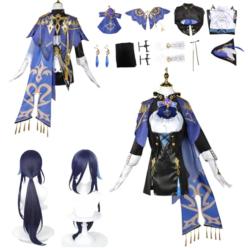 Wigbiu Anime Genshin Impact Kostüm Spielfiguren Clorinde Cosplay Outfit Rock Jacke Uniform Accessoires Komplettset Halloween Karneval Kostüm für Damen Unisex Wigbiu Anime Genshin Impact Kostüm Spielfiguren Clorinde Cosplay Outfit Rock Jacke Uniform Accessoires Komplettset Halloween Karneval Kostüm für Damen Unisex von Wigbiu