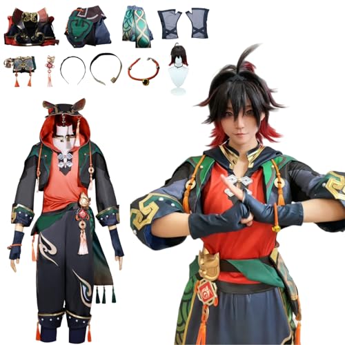 Wigbiu Anime Genshin Impact Kostüm Spielfiguren Gaming Cosplay-Outfit Rock Jacke Uniform Zubehör Komplettes Kleidungsset Halloween Karneval Kostüm für Damen Unisex von Wigbiu
