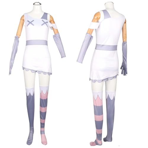 Wigbiu Anime Hazbin Hotel Vaggie Cosplay Kostüm für Kinder Erwachsene Outfit mit Perücke Augenklappe Accessoires Komplettset Halloween Weihnachten Karneval Rollenspiel Uniform (M) von Wigbiu