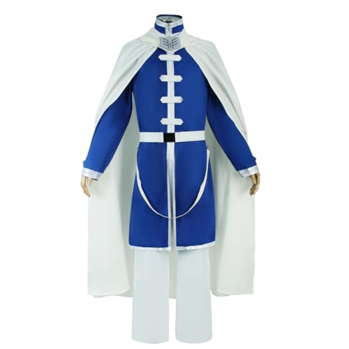 Wigbiu Anime Himmel Cosplay Kostüm mit Perücke Frieren at the Funeral Cosplay Kostüm Umhang Anzug Fern Stark Ubel Heiter Rollenspiel Kleidung Uniform Set für Damen Herren und Kinder von Wigbiu