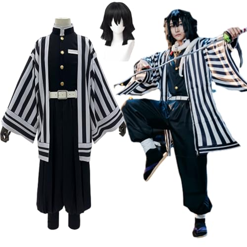 Wigbiu Anime Iguro Obanai Cosplay Kostüm mit Perücke Dämonentöter Cosplay Outfit Samurai Kimono Uniform für Erwachsene Anzug Set für Halloween Karnevalsparty Verkleidung für Kinder Frauen Unisex Wigbiu Anime Iguro Obanai Cosplay Kostüm mit Perücke Dämonentöter Cosplay Outfit Samurai Kimono Uniform für Erwachsene Anzug Set für Halloween Karnevalsparty Verkleidung für Kinder Frauen Unisex von Wigbiu