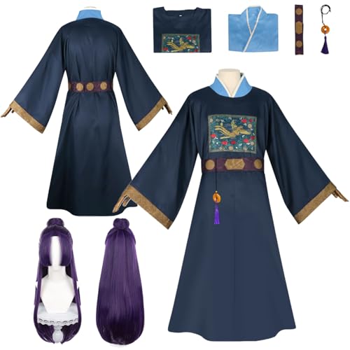 Wigbiu Anime Jinshi Cosplay-Kostüm mit Perücke The Apothecary Diaries Cosplay Outfits Hanfu Robe Uniform komplettes Maomao Set Kleidung für Halloween Weihnachten Karneval Party Rollenspiel von Wigbiu