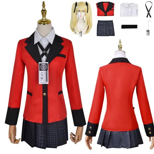 Wigbiu Anime Kakegurui Saotome Meari Cosplay Kostüm mit Perücke Schuluniform für Frauen Mädchen Mantel kurzer Rock Anzug Halloween Weihnachten Karneval Party Rollenspiel Geschenke Kleidung Wigbiu Anime Kakegurui Saotome Meari Cosplay Kostüm mit Perücke Schuluniform für Frauen Mädchen Mantel kurzer Rock Anzug Halloween Weihnachten Karneval Party Rollenspiel Geschenke Kleidung von Wigbiu