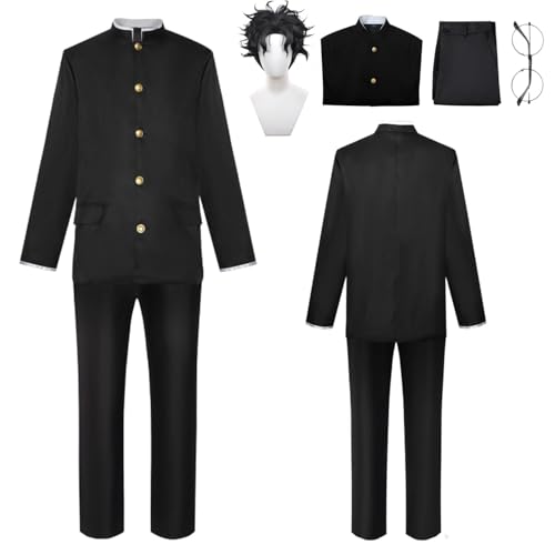 Wigbiu Anime Ken Takakura Cosplay Kostüm mit Perücke und Brille Dandadan Cosplay Outfit Rollenspiel Uniform Anzug schwarze Jacke Halloween Party Set für Damen Herren und Kinder Wigbiu Anime Ken Takakura Cosplay Kostüm mit Perücke und Brille Dandadan Cosplay Outfit Rollenspiel Uniform Anzug schwarze Jacke Halloween Party Set für Damen Herren und Kinder von Wigbiu